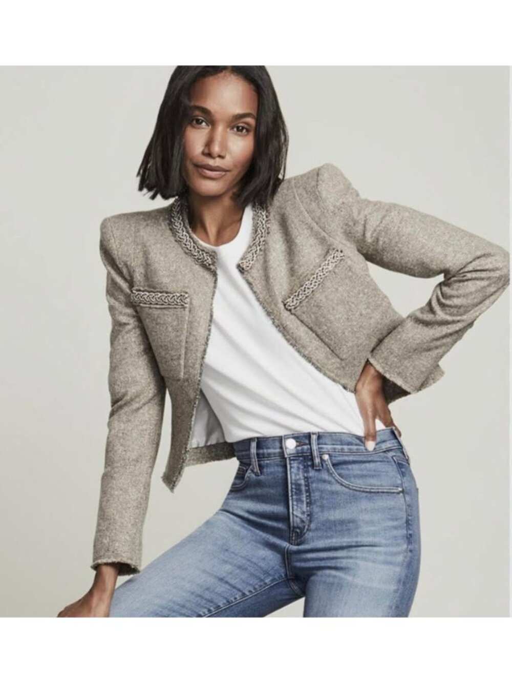 VERONICA BEARD Or­ris Wool-Blend Jack­et Blazer - Size 0